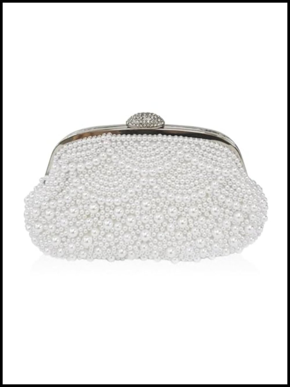 Pearl Beaded Clutch Evening Bag with Chain Straps Wedding Bridal Prom